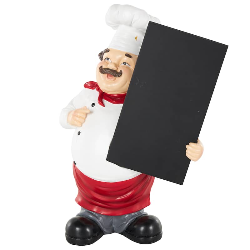White Polystone Kitchen Decorative Figurine Chef Decorative Sculpture - White