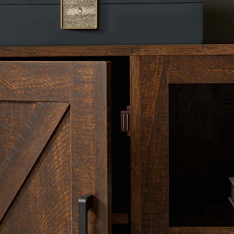 Farmhouse Style 60-Inch TV Stand with Cable Management & Storage for 65-Inch TVs.