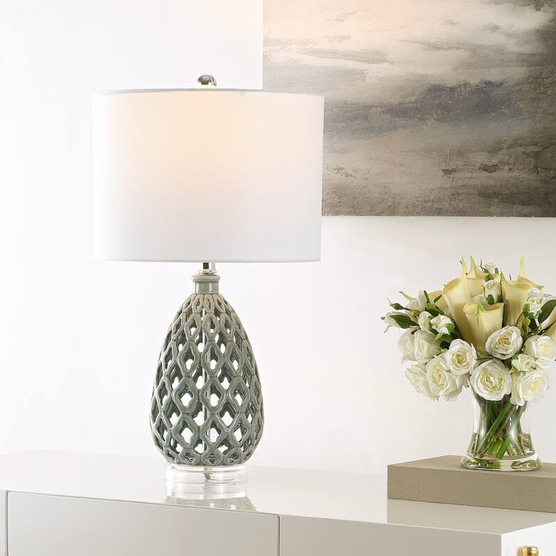 SAFAVIEH Lighting Quin 25" Table Lamp (Set of 2) - 14Wx14Dx25H