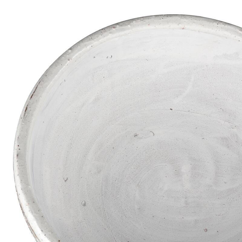 Elk Home Ellen White Earthenware 15.25 Inch Wide Bowl