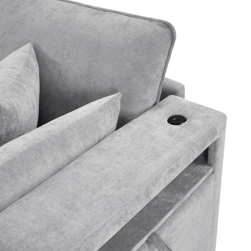 Large Modular Sectional Sofa for Living Room, U-Shaped & L-Shaped Sleeper Sofa Bed with Ottoman & USB Ports