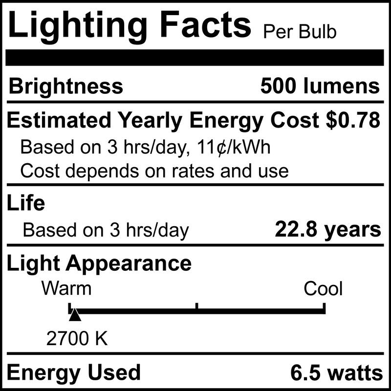 Bulbrite Pack of (4) 6.5 Watt Dimmable Flood MR16 Bi-Pin (GU5.3) LED Light Bulb - 2700K (Warn White Light), 500 Lumens
