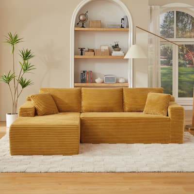 L-Shaped Cloud Sectional Sofa with Deep Seat,No Assembly Required,Modular Couches Sleeper