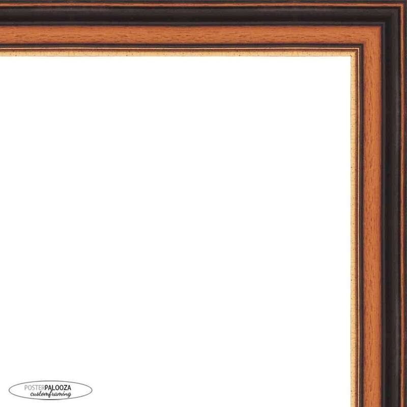 24x12 Traditional Walnut Complete Wood Picture Frame with UV Acrylic, Foam Board Backing, & Hardware