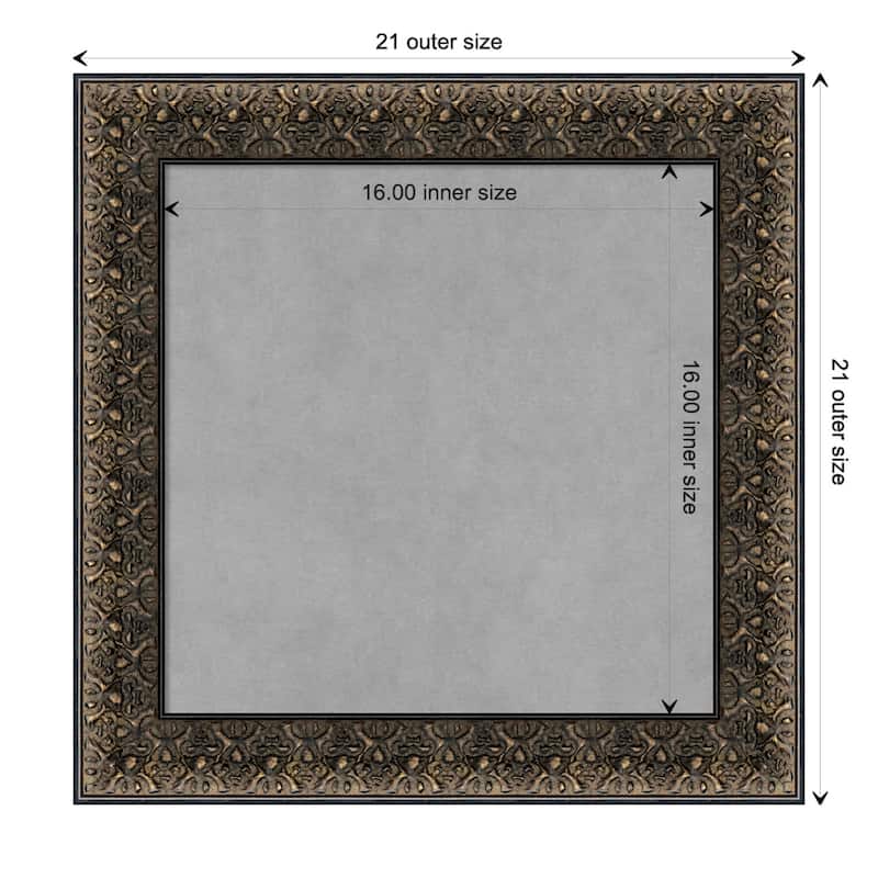 Amanti Art Intaglio Embossed Black Framed Magnetic Board - Board Size 16x16