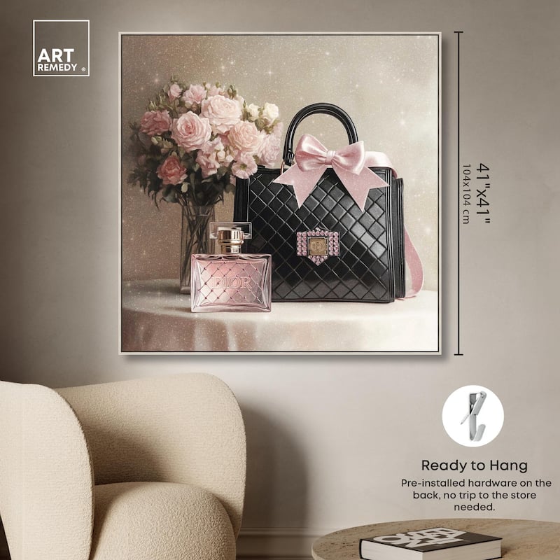 Delicate Purse and Perfume Canvas by Art Remedy