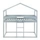 preview thumbnail 6 of 7, Gray Twin over Twin Pine Wood Bunk Bed with Tent, Playhouse Design, Fence-Shaped, Spacious Under Bed Storage