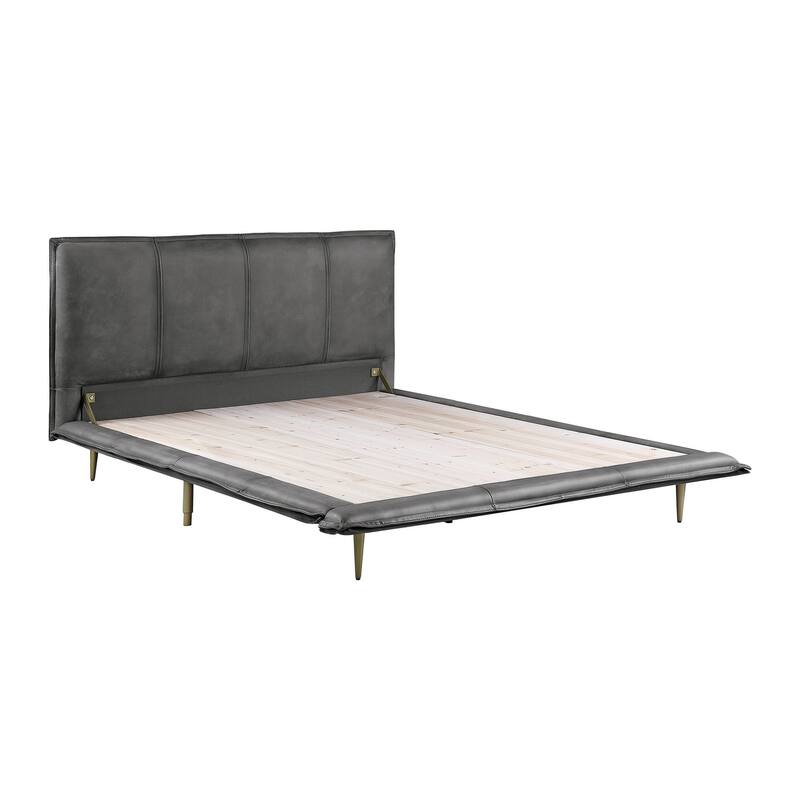 Givens Platform Bed with Metal Leg - King - Grey