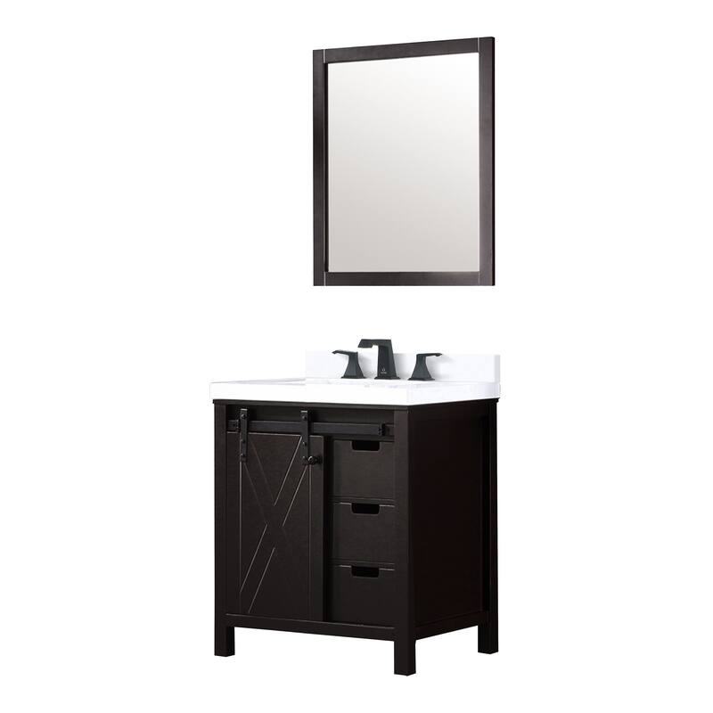 Marsyas Bath Vanity, Cultured Marble Countertop, Faucet Set and Mirrors