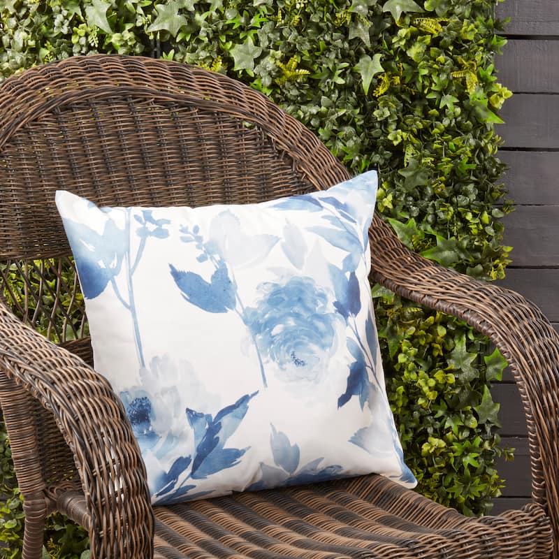 Blossom Breeze Floral Outdoor Poly Filled Throw Pillow