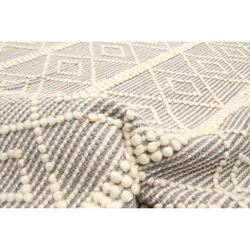 ECARPETGALLERY Braid weave Sienna Cream Wool Rug - 6'1 x 8'11