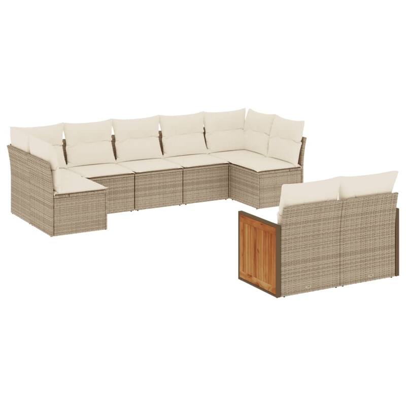 vidaXL Patio Sofa Set with Cushions Outdoor Conversation Furniture Poly Rattan