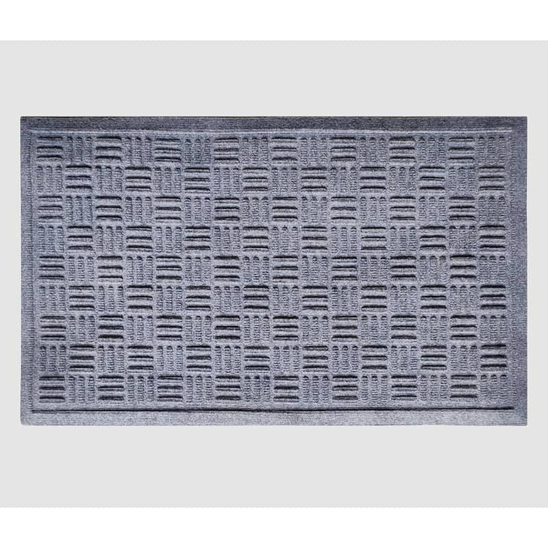 A1HC New All Weather Superior Dirt and Moisture Absorbing Polypropylene Door Mat with Non-Slip Backing for Inside Outside Use - 24"x36" - Dark Gray
