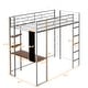 preview thumbnail 13 of 25, Twin Size High Loft Bed with Desk & Shelves, Metal Loft Bed Twin Size, Metal & Wood Loftbed Frame, for Kids Boys Girls Bedroom
