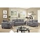 preview thumbnail 2 of 2, Leather Tufted Upholstered Accent Chair - 36" - Gray