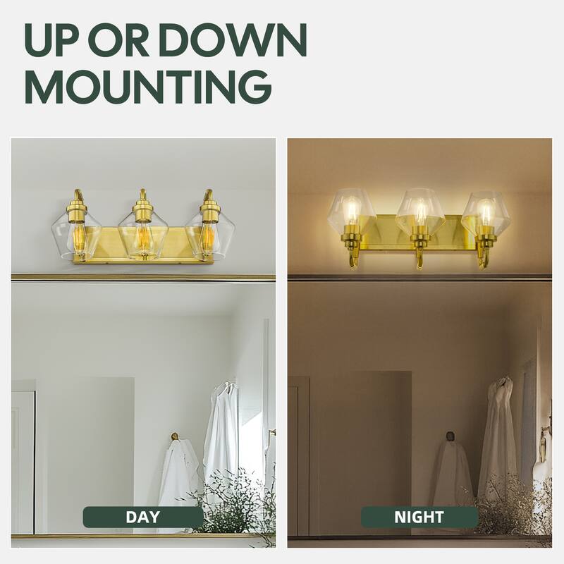 Modern 3/4-Light Bathroom Vanity Light in Oil-Rubbed Bronze/Gold