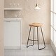 preview thumbnail 54 of 72, MH London Romboss Handmade Mango Wood Saddle Seat Stool Natural Finish - Counter height