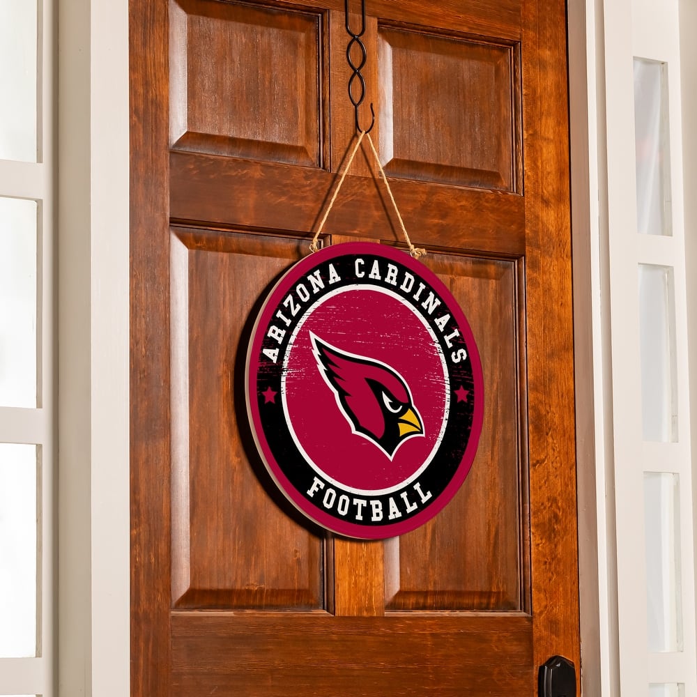Arizona Cardinals Wooden Door Decor Wall Sign - Multi-Color