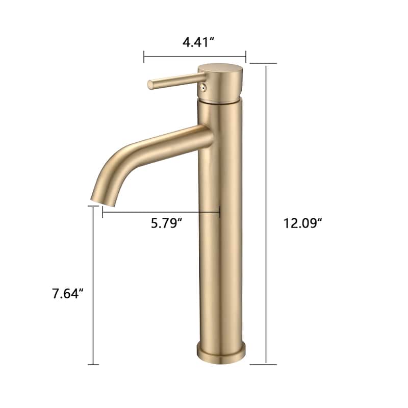 DORNBERG Single Hole Bathroom Sink Vessel Faucet in Golden