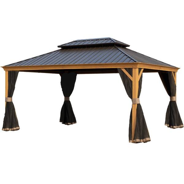 slide 2 of 6, Kozyard Apollo 12x16-foot Wood-look Aluminum Hardtop Gazebo