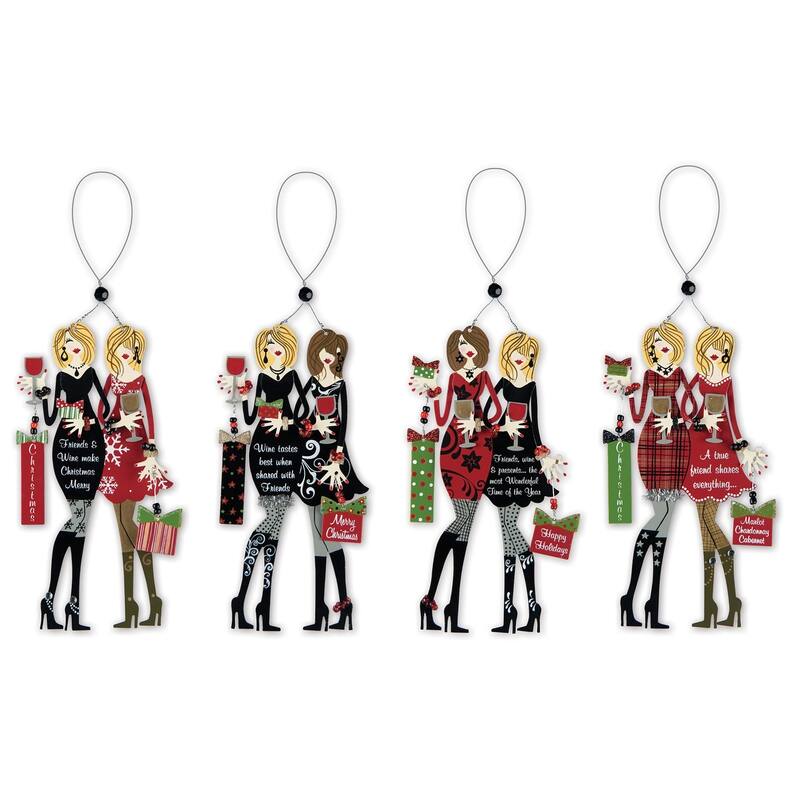 Fabulous Friends Wine Charm & Magnet, Set of 4
