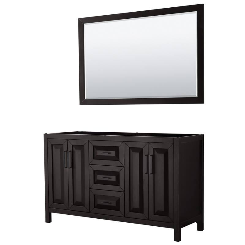 Wyndham Collection Daria 59" Double Free Standing Vanity Cabinet - - Dark Espresso / Matte Black Hardware