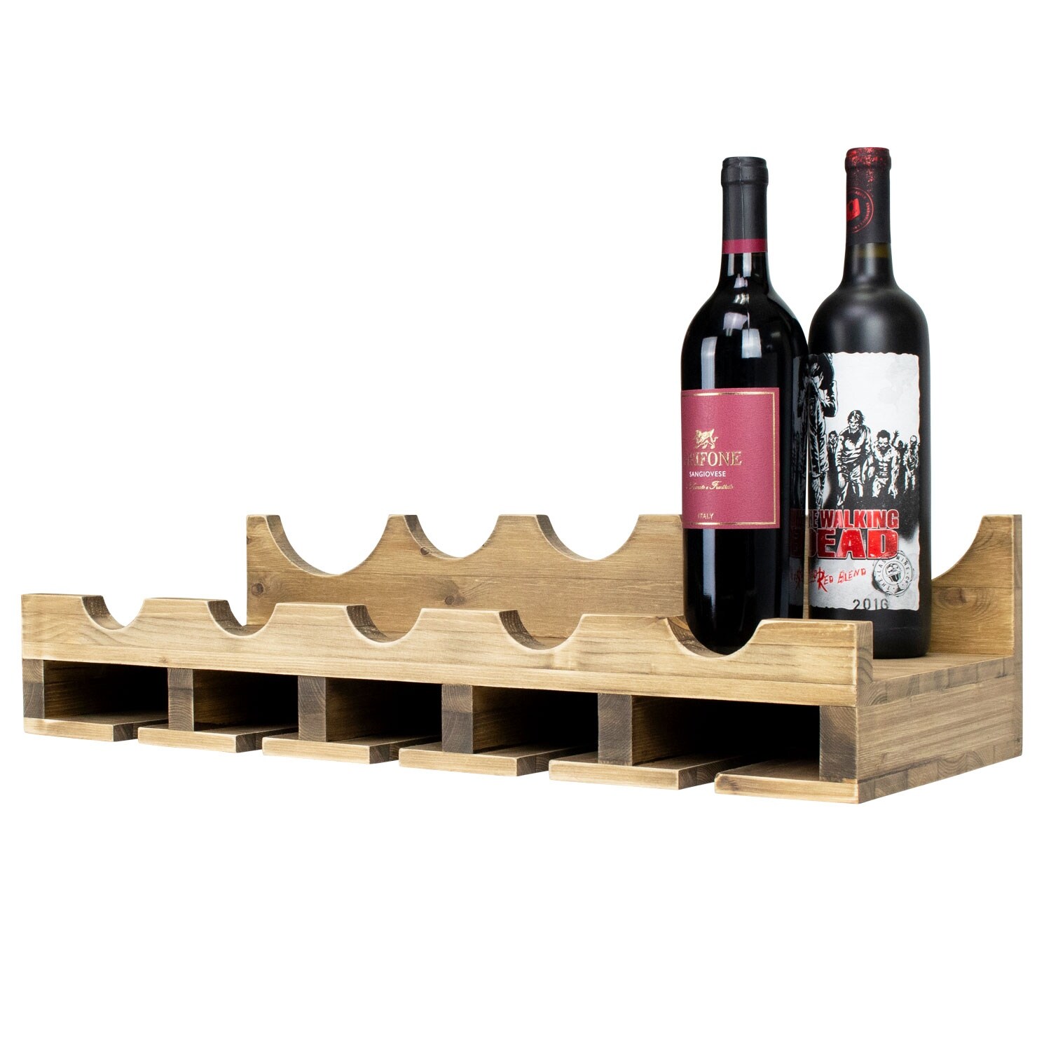 Atterstone Double Wine Rack Shelf With Bottle Rests Wall Mounted E Saver Wooden Atterstone Double Wine Rack Shelf With Bottle Rests Wall Mounted E Saver Wooden