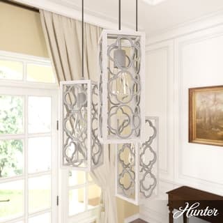 Hunter Gablecrest 3-Light Cluster Ceiling Light - Island, Dining Room, Entry - Modern Farmhouse, French Country, Distressed