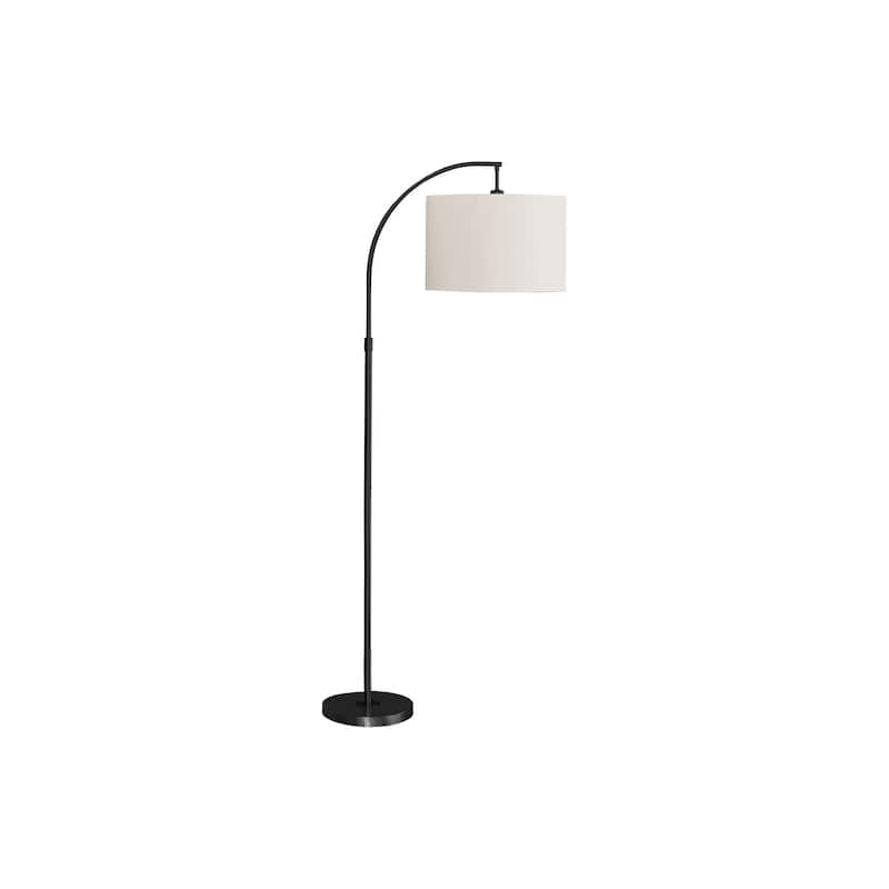Lighting, 65"h, Floor Lamp, Black Metal, Ivory / Cream Shade, Contemporary