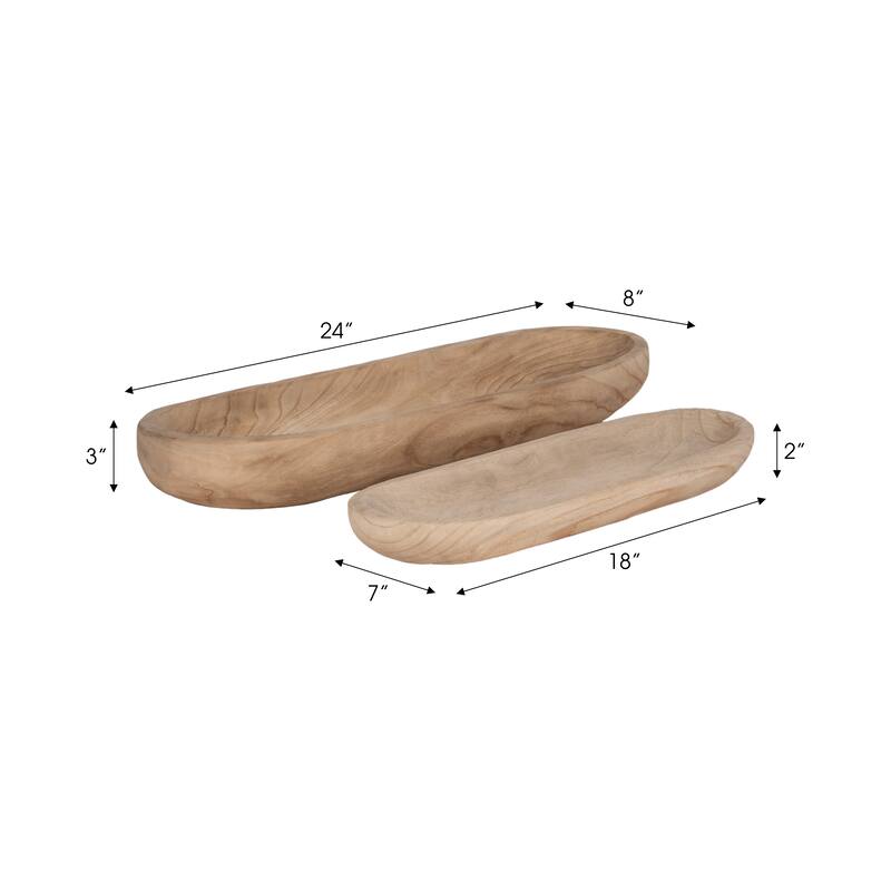 Sagebrook Home Coastal Decorative Wooden Plates