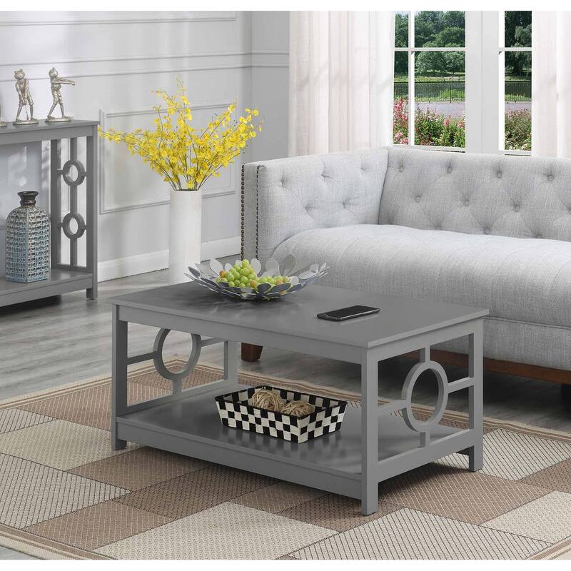Convenience Concepts Ring Coffee Table with Shelf - Grey