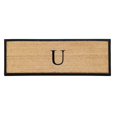 A1HC Rubber/Coir Molded Monogrammed Double Doormat 18"x48"