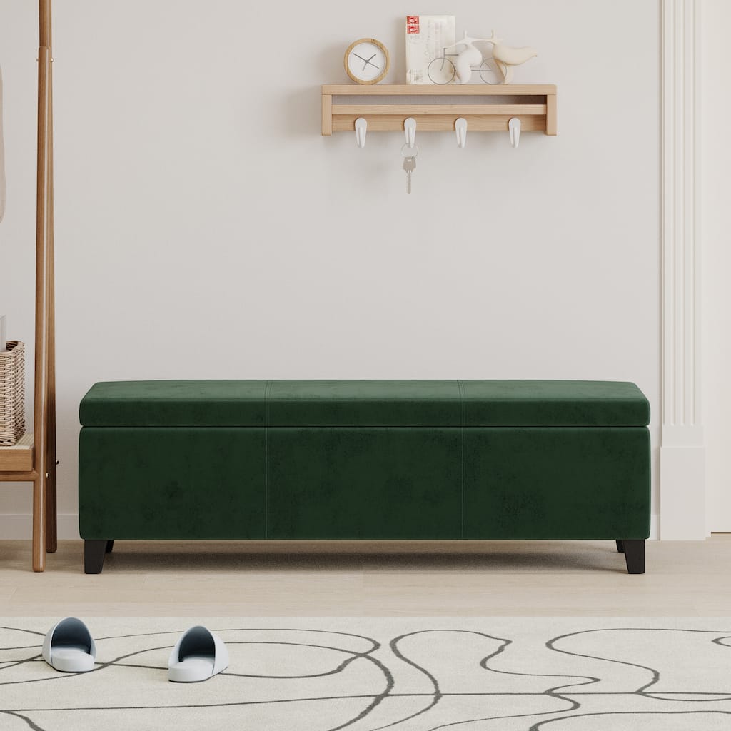 Retro Green Storage Ottoman: Modern Design, Ample Space