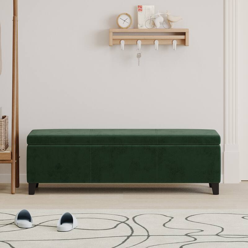 Simple Corridor Stool Entry Footrest Padded Seat Indoor Bench