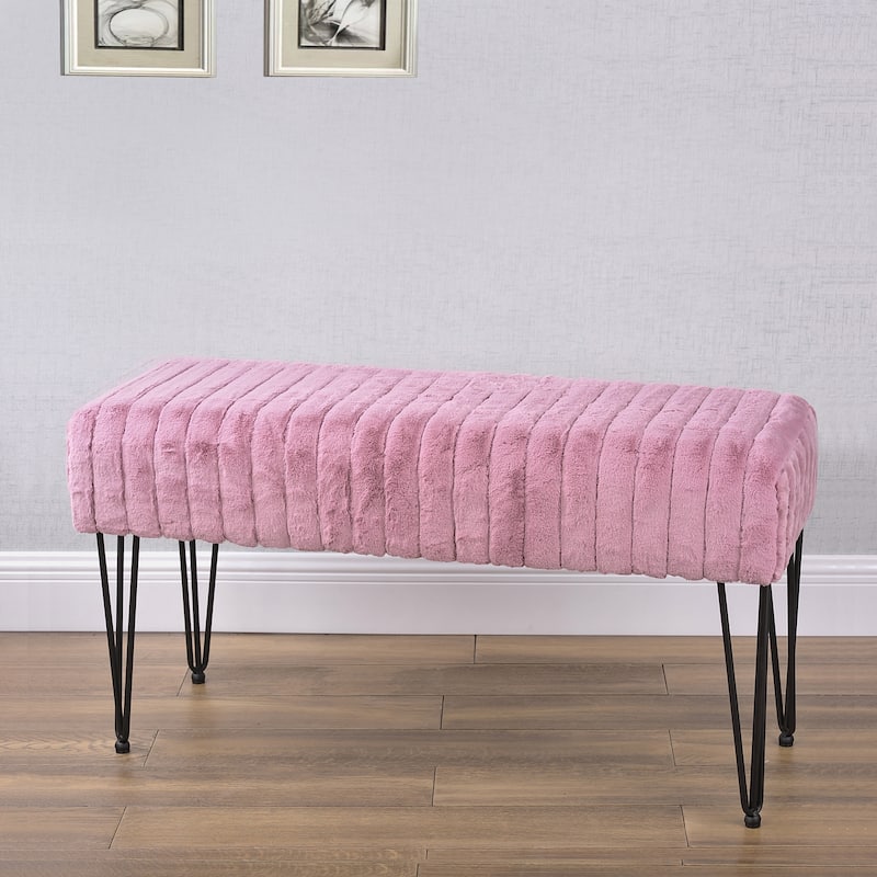 Serenta SuperMink Fauxfur Ottoman Bench