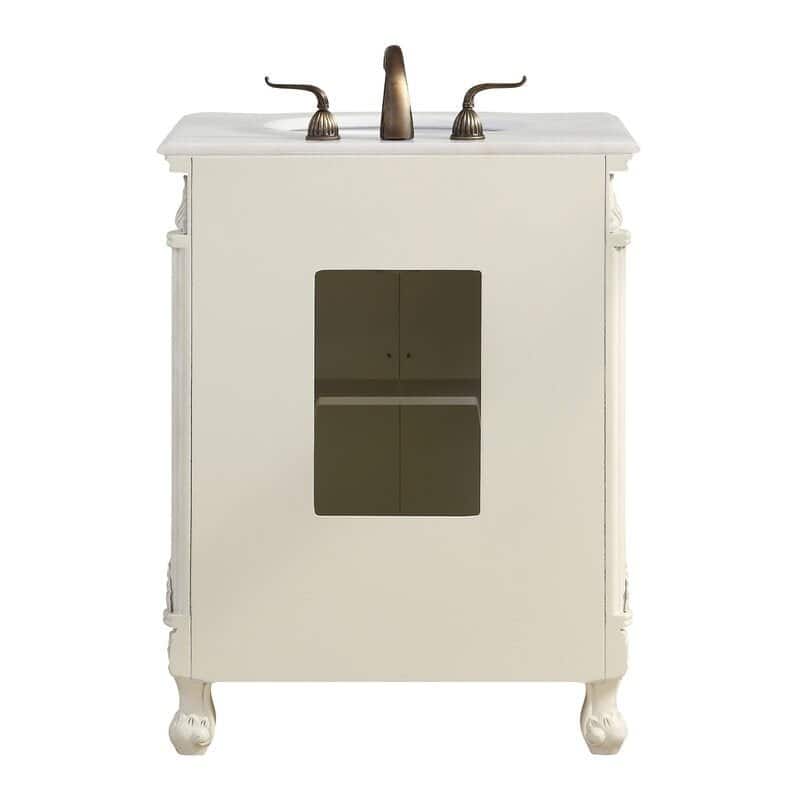 27" Benton Collection Hayman Victorian White Bathroom Vanity
