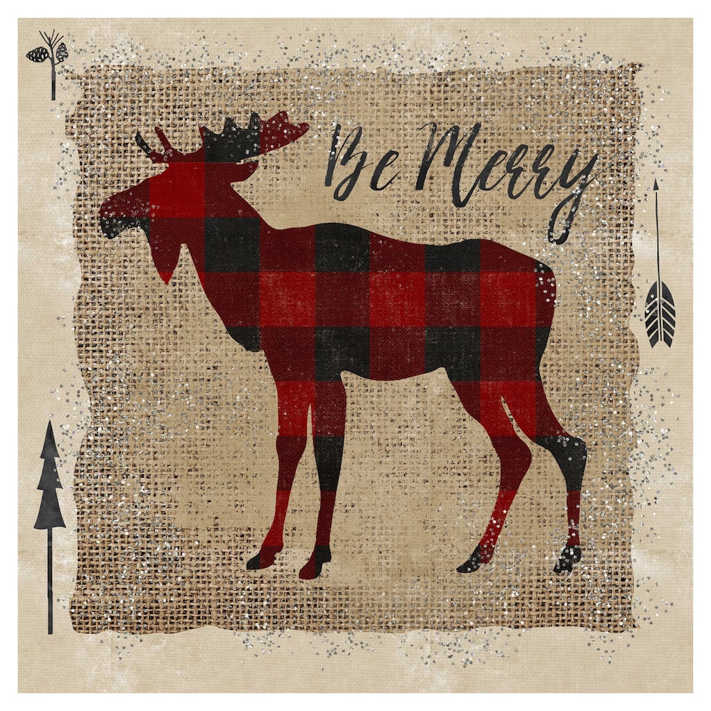 Buffalo Check Moose by Beth Albert Canvas Art Print