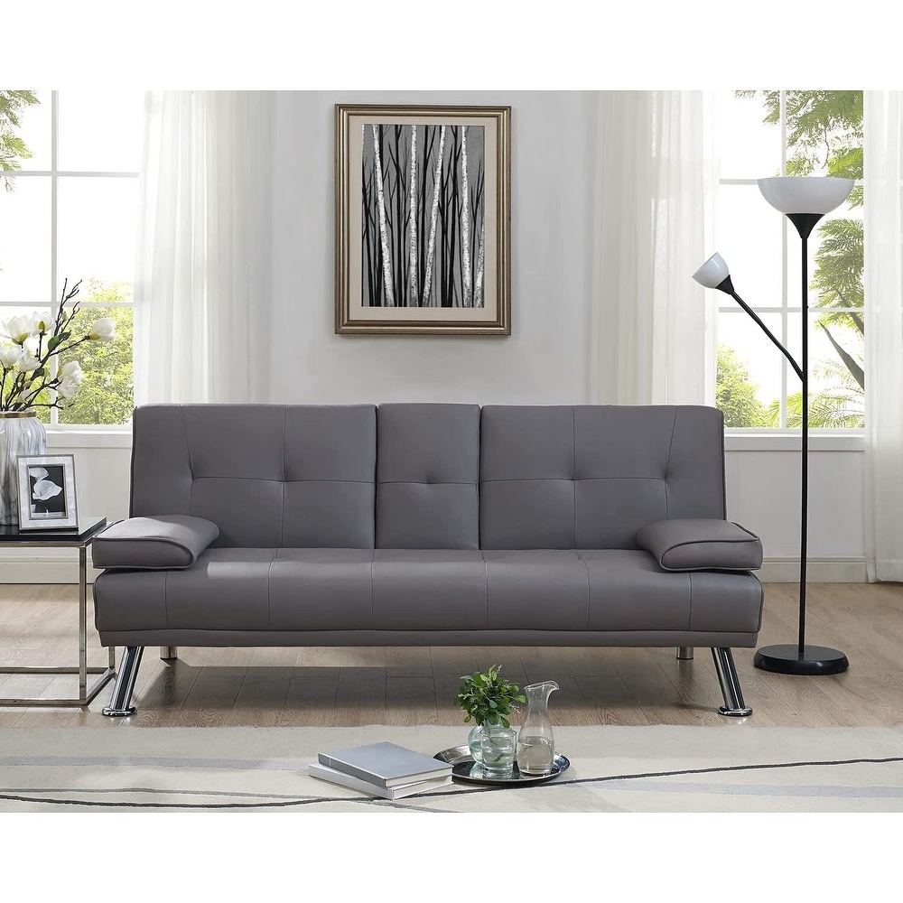 Gray futon shop bed
