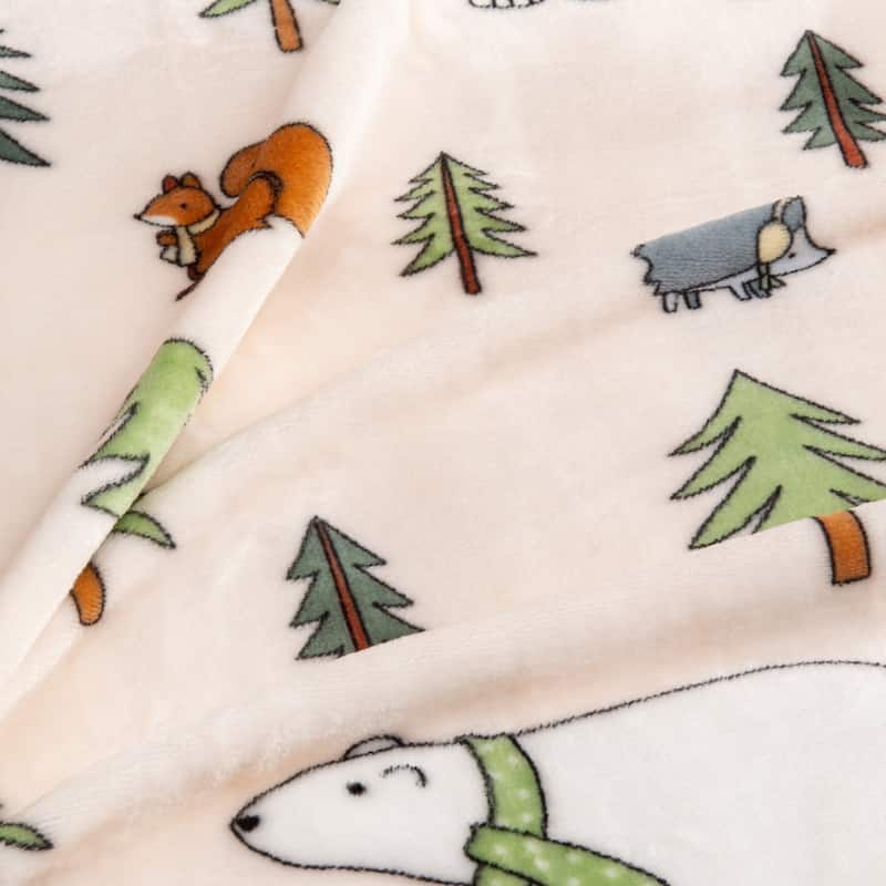 Luxurious Velvet Plush Fleece Holiday Printed Throw Blanket