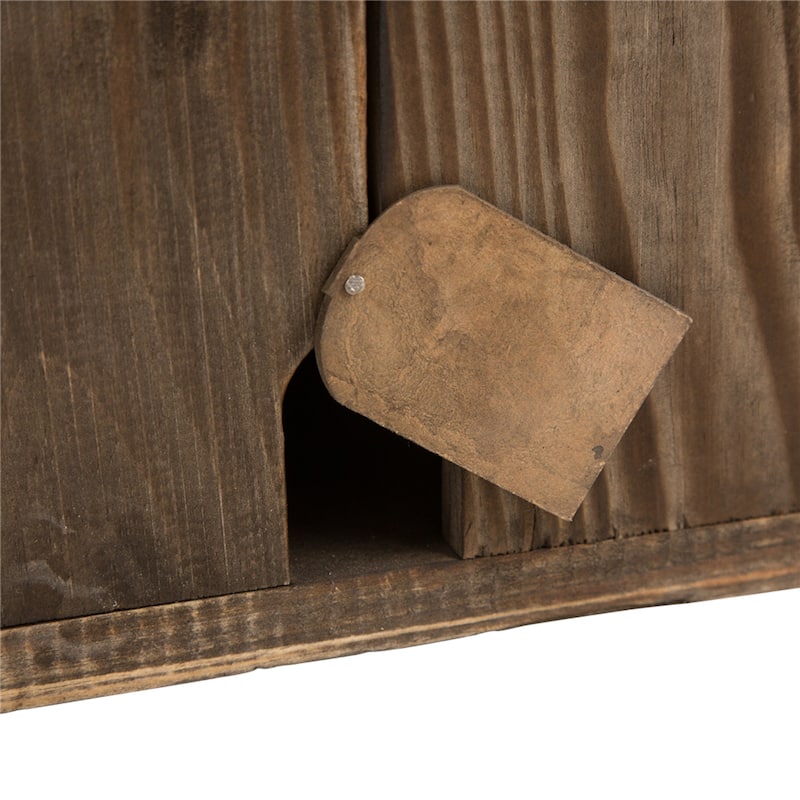 Glitzhome 12"H Rustic Distressed Wood Natural Birdhouse