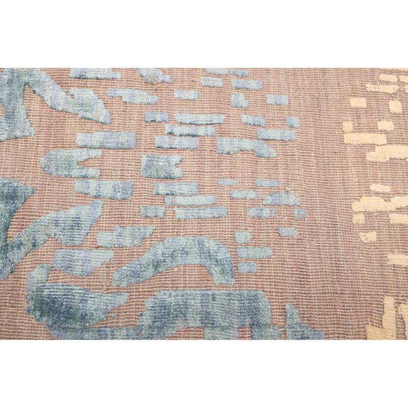 ECARPETGALLERY Hand Loomed Elysian Taupe Viscose, Wool Rug - 8'1 x 9'11