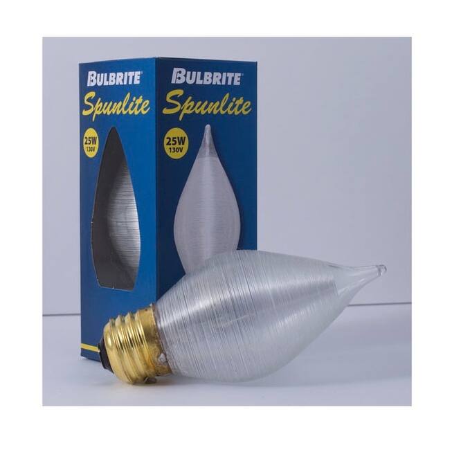 Bulbrite Pack of (10) 25 Watt Dimmable Satin Finish C15 Spunlite Incandescent Light Bulbs with Medium (E26) Base
