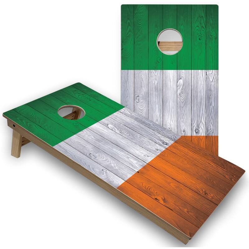 Ireland Flag Cornhole Boards with Case & Lights - 16 Years and Up