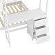preview thumbnail 11 of 12, Twin over Full Bunk Bed with Desk and Storage Drawers, White