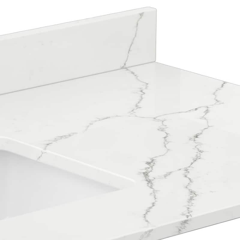 Wyndham Collection WCFQCB36STOPUNS-Q 36" Quartz Vanity Top with