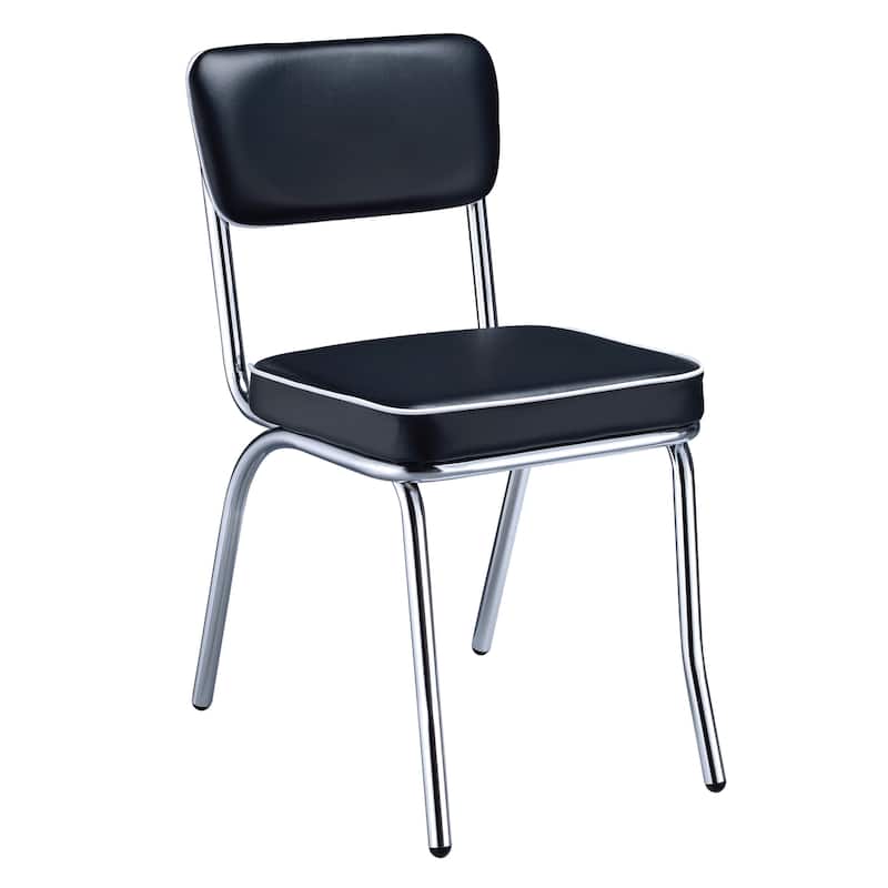 Farwest Chrome Retro Dining Chairs (Set of 2) - Black