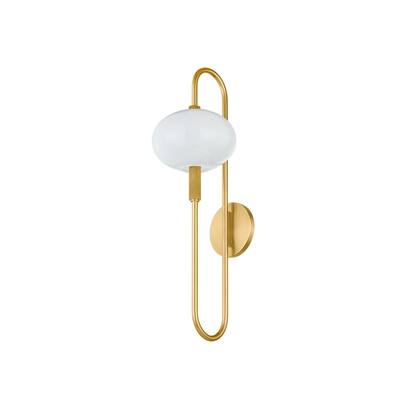 Mitzi Lighting Delphine 7 In. 1 Light Wall Sconce Aged Brass