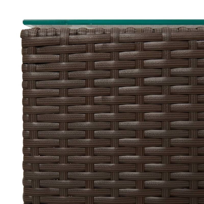 vidaXL Side Table End Table Indoor Outdoor Furniture Coffee Table Poly Rattan