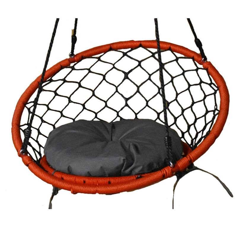 Grey Small Dreamcatcher Swing Cushion - Handmade - Grey - Lounger - Solid - Spot Treat - Shredded Foam - Microfiber - Casual - Small