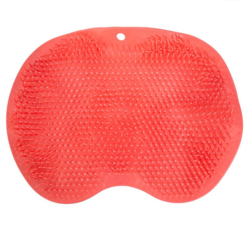Shower Back Scrubber & Foot Cleaner - Silicone Bath Brush for Exfoliating Feet & Back, Non-Slip Massage Pad with Soft Bristles